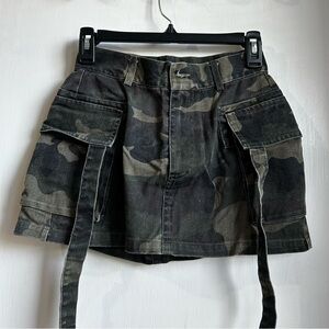Camo Utility Mini Skirt with Cargo Pockets